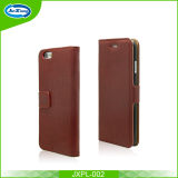 Flip Pouch Card Slot PU Leather Phone Cover for iPhone 6 with Kickstand