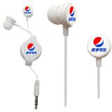 Promotion Retractable Earbuds Earphones for Christmas Gift