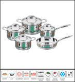 10PCS Decal Coasting Stainless Steel Cookware Set