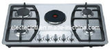 Gas Hob with 1 Electric Hotplate and 4 Gas Burners, Cast Iron Pan Support, Flame Failure Safety for Choice (GHE-S805C)