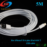 [Sq-23] Cell Phone 5meter USB Date Cable for iPhone 5/5s/6/6 Plus