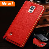 Luxury Leather Cell Phone Cover + Ultra Thin Metal Case Cover for Samsung Galaxy S5 S6 Bumper
