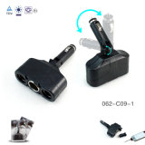 Rotating 3socket Car Charger Without USB Port