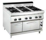 Commercial 6-Burner Gas Range with Gas Oven