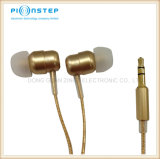 Popular Gold Colour Metal Earphone with High Quality