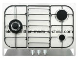 Built-in Gas Hob with 3 Burners and Stainless Steel Mat Panel, Enamel Pan Support (GH-S713E)