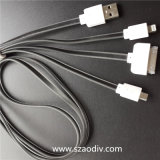 Hot Selling Multi Mobile Phone Charing 3 in 1 USB Cable, White Noodle USB Cable