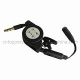 3.5mm Stereo Audio Headphone M/F Retractable Extension Audio Cable with Volume Control