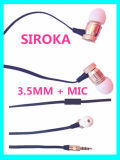 Low Price Fashion Bass White Metal Earphones with Microphone