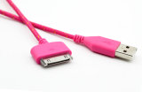 Fabric Braided Mobile Phone Cable for iPhone 4 10 Colors 1m2m3m Length for Your Choice