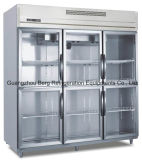 Stainless Steel Commercial Glass Door Refrigerator for Beverage and Drink