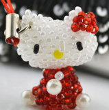 Beaded Kitty Cat for Cell Phone Pendant Phone Chain Strap Dust Plug Key Chain