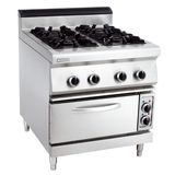 Oppein Commercial Gas 4-Burner Range Electric Oven (LUR- 890-4EV)