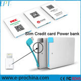 Customized 2600mAh Slim Credit Card Power Bank Charger for Promotion