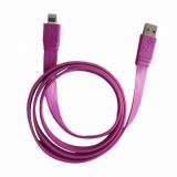 Flat Colored Sync & Data Lightning USB Cable with 8pin for Apple iPhone 5 iPod Touch 5th Nano 7th (SNY5765)