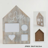 New Vintage Wooden House-Shaped Multiview Photo Frame