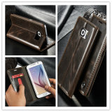 High Quality Luxury Leather Flip Mobile Cover for Samsung Galaxy S6/S7 Edge Phone Case