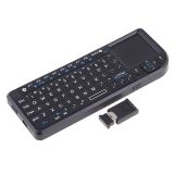 Rii Mini Bluetooth Wireless Keyboard (Spanish, German, French, Danish. Russian Layout) with Touchpad, Laser Pointer (