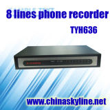 8 Lines Analogue Telephone Call Recorder with 8G Memory Card/ Support FSK and DTMF