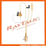 3 Wire Beige Color Acoustic Tube Earpiece with Barrel Microphone for IC-F3g IC-F3GS