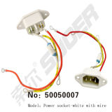 Rice Cooker Socket (Copper) White with Wire Cooker Outlet (50050007)