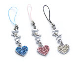 Love&Heart Shape Diamante Key Chain (C3501)