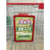 Plastic Advertising Frame for Supermarket Shopping Cart