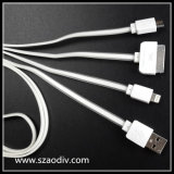High Quality 3 in 1 Noodle Uab Cable, Uab Cable for Andriod/iPhone/Samsung Mobile Phone