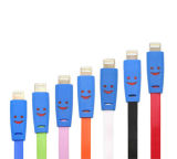 1 M LED Light Smiling Face Flat Charging & Data Sync Cable for iPhone 5