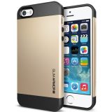 Champagne Gold Showkoo Gold Hybrid Rugged Rubber Hard Case Cover for iPhone 5 5s Cell Phone Cover Case