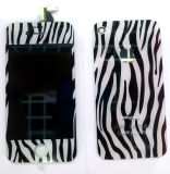 LCD Complete and Back Cover for iPhone 4/4s White and Black Stripe