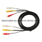 3 RCA to 3 RCA/2-Audio + 1-Video Cable with Stopper