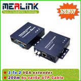 200m 1 to 2 VGA +Audio Extender by Cat5e