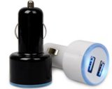 Double USB Car Charger for Cell Phone Tablet PC -2A Best Mobile Phone Blue Light Battery Charger