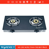 Glass-Top Gas Stove with Double Burners