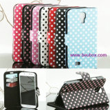 Polka Dots PU Leather Wallet Stand Case Cover for Samsung Galaxy S4 S IV I9500