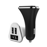 Dual USB Car Charger with LED Screen for iPhone/Sumsung Mobile Phone 4.8A