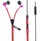 Fashionable and Durable Stereo Zipper Earphone with Mic