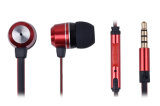 Flat Cable Metal in Ear Headset Headphone Earphone with Mic