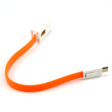 Colorful Flat Magnetic Bracelet Micro 5 Pin USB Cable Orange Color