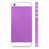 Colored Plated Metal Alloy Full Housing Back Cover for iPhone 5-Purple