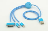 3 in 1 Fabric Braided Aluminium Alloy Cable for iPhone4/5/6 Micro USB Device