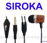 Normal Chip Wooden Stereo Earphone with Mic for Samsung
