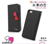 Cherry Credit Card Holder Leather Case for iPhone5 Wallet Design
