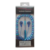 Newest Translucent Bead Necklace Novelty Earphones, with or Without Mic, Optional, Retail Package