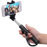 Self-Portrait Monopod Extendable Selfie Stick with Built-in Bluetooth Remote Shutter, Black