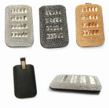 Rhinestone Metal Chain Mobile Phone Leather Bag Pouch