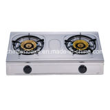 2 Burners Stainless Steel High Type 120-120 Brass Burner Cap Gas Cooker/Gas Stove