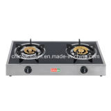 2 Burners Tempered Glass Top Stainless Steel Brass Gas Cooker/Gas Stove