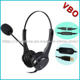 Headband Computer Noise Cancelling USB Headset with Microphone